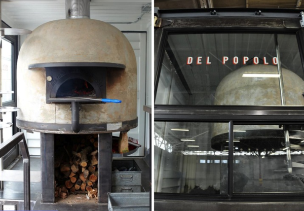 Stunning mobile pizzeria made from recycled shipping