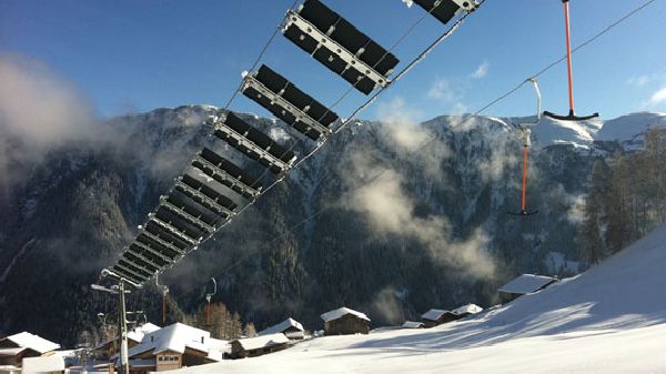 Swiss town builds solar-powered ski lift