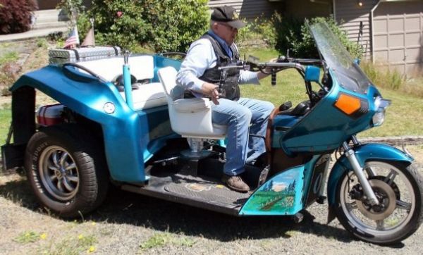 Three wheeled motorbike