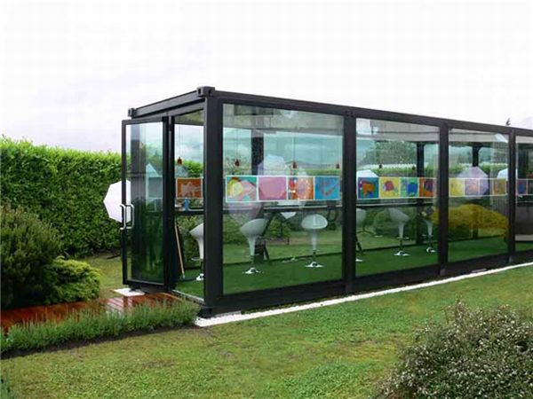 Transparent shipping container home