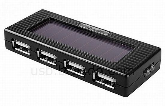 usb solar charging 4 port hub with torch