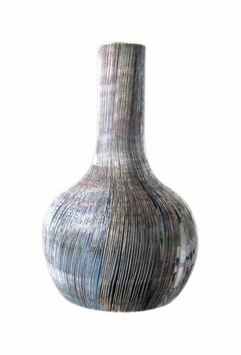 vase from recycled newspaper