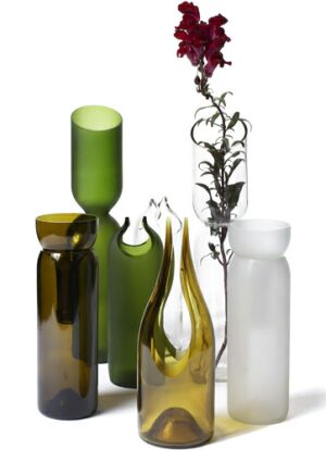 vases from wine bottles