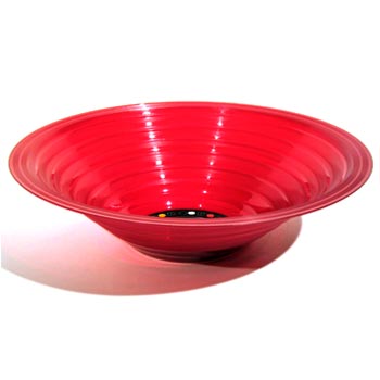 vintage red record bowls