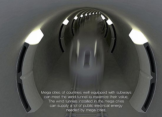 wind energy generating underground tunnel 1