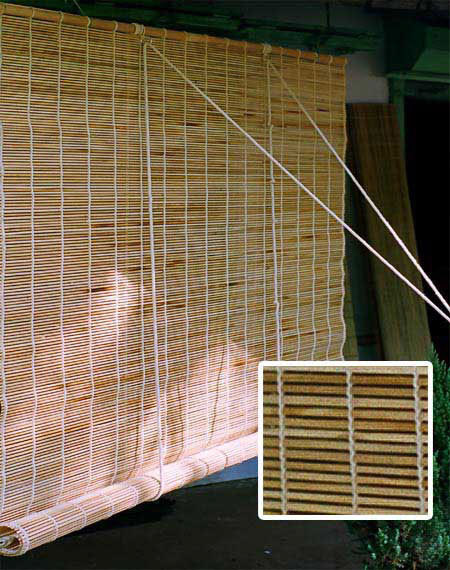 Window screen made of bamboo sticks