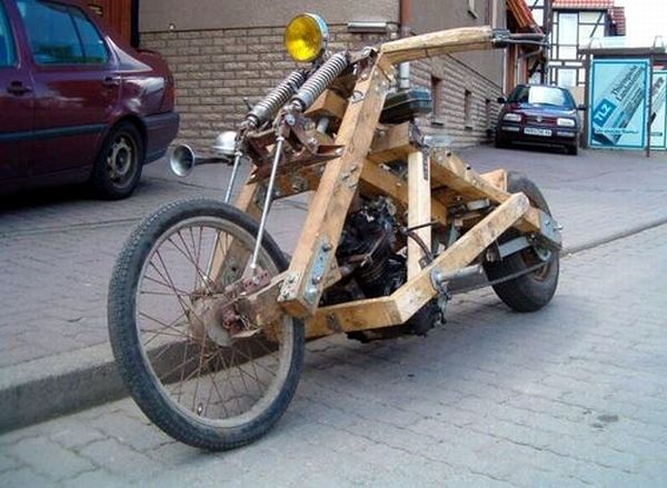 Wooden motorcycle