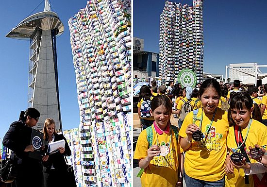 worlds biggest sculpture from recycled milk carton