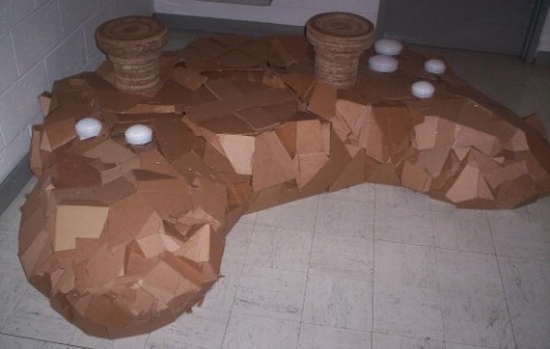 xbox controller chair made from cardboard