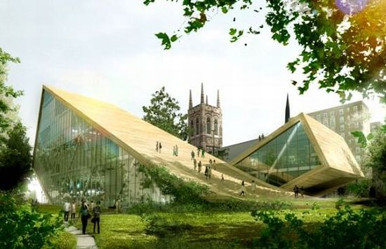 Big Proposal For Quebec S Beaux Arts Expansion Features A Walkable Green Roof Ecofriend