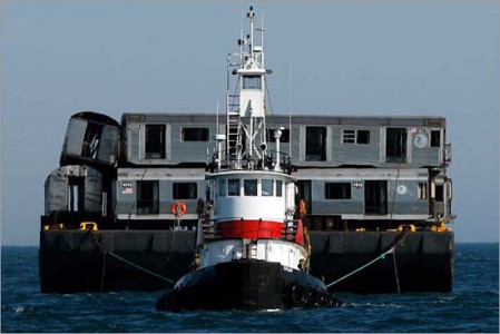 Dumping old subway cars in to the Atlantic for a greener planet