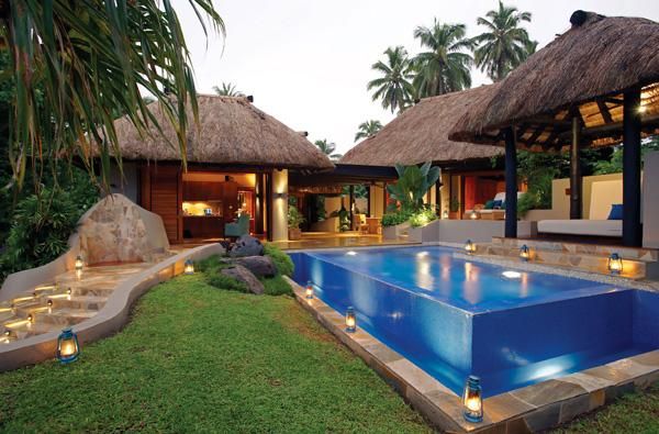 Exterior of the award-winning villa at Jean-Michel Cousteau Fiji Resort.