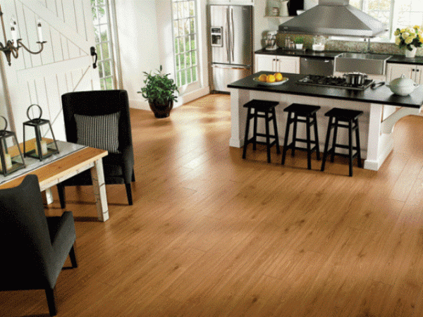 Elegant-Natural-Bamboo-Flooring-Kitchen