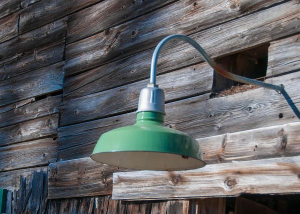 Motion activated floodlights in the barn