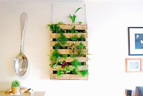 DIY Pallet living wall