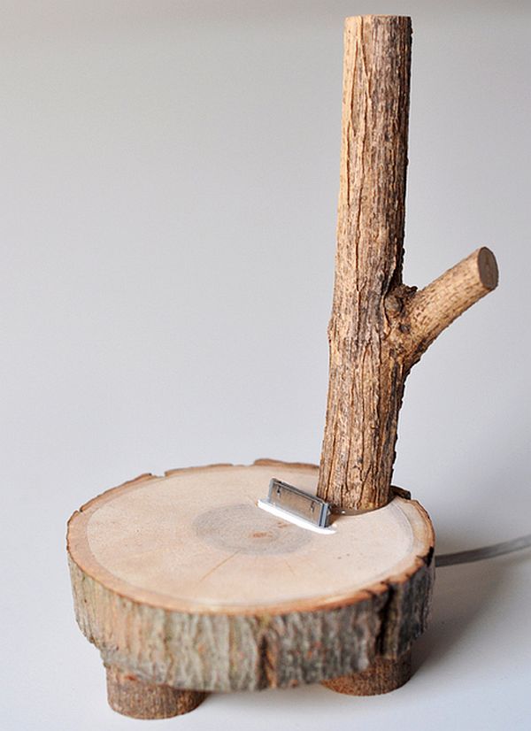 Tree branch iPhone dock