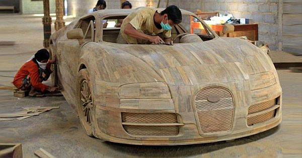 Full-Size Bugatti Veyron Built Out Of Wood