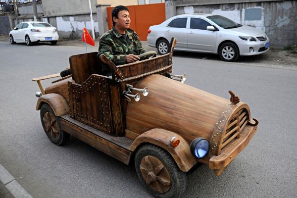 Wooden electric car