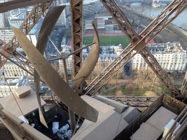 wind turbines on Eiffel Tower