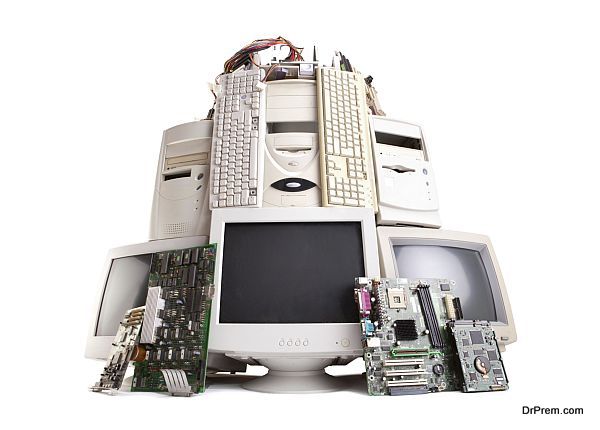 old computer and electronic waste