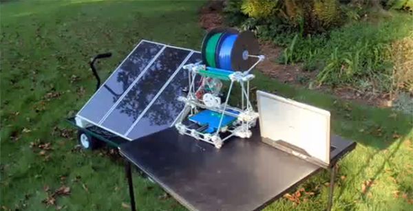 Solar-powered 3D printers