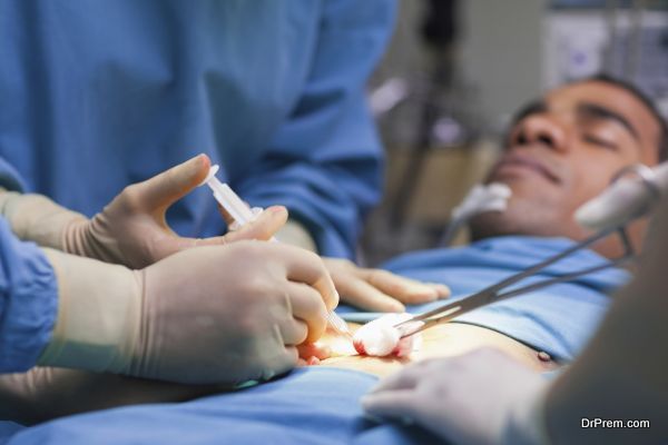 Close up of an operation in operating theater