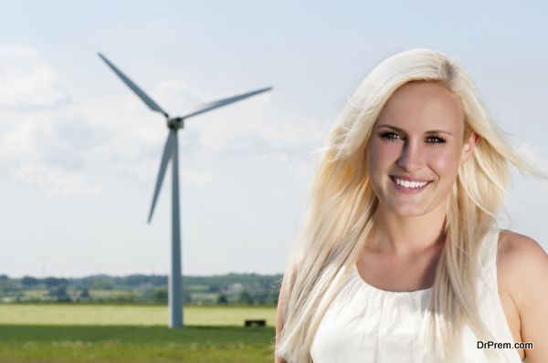 lady and wind mill