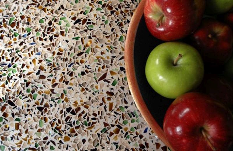 recycled glass countertops
