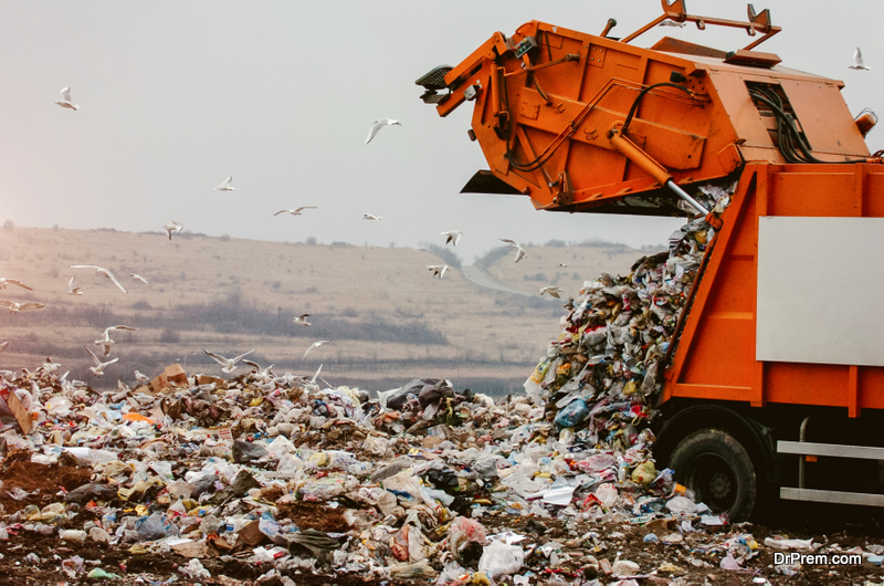 dumping combustible waste in the landfill