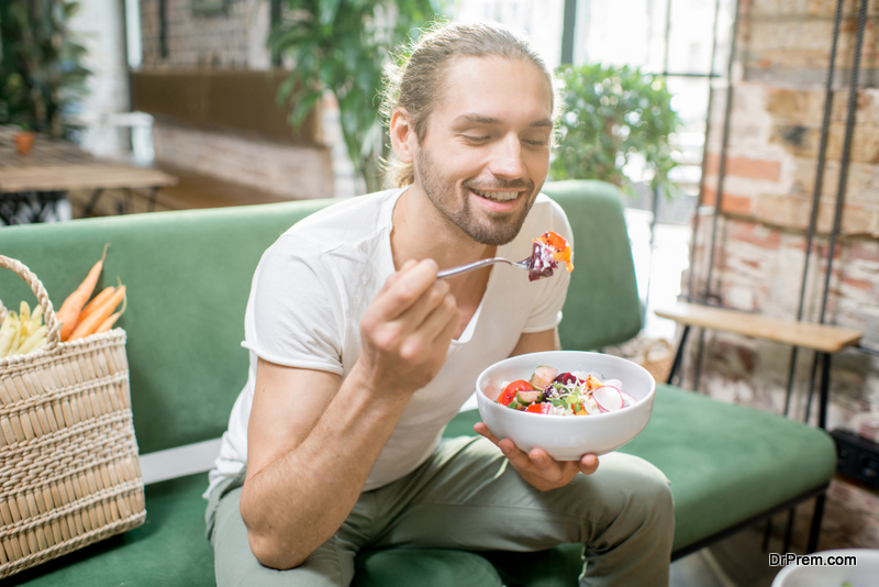 man eating Natural Food