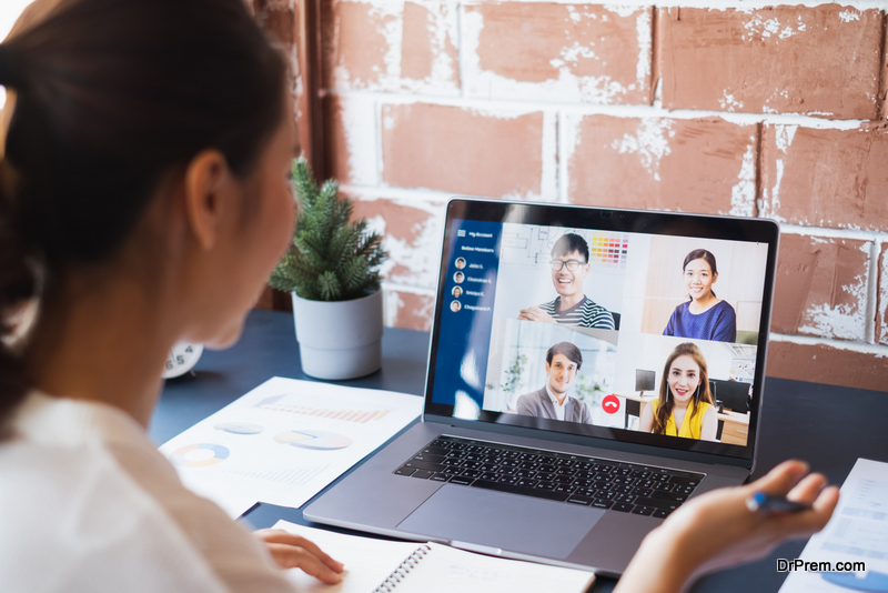 woman working from home 