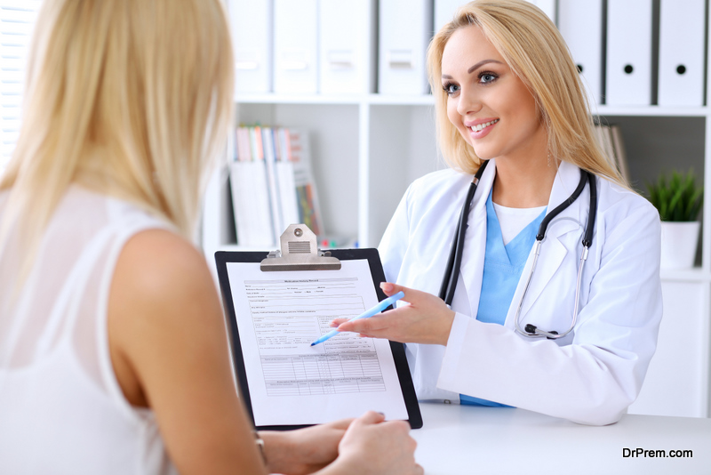 woman talking to her physician