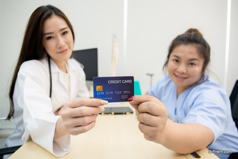 using credit card at a clinic