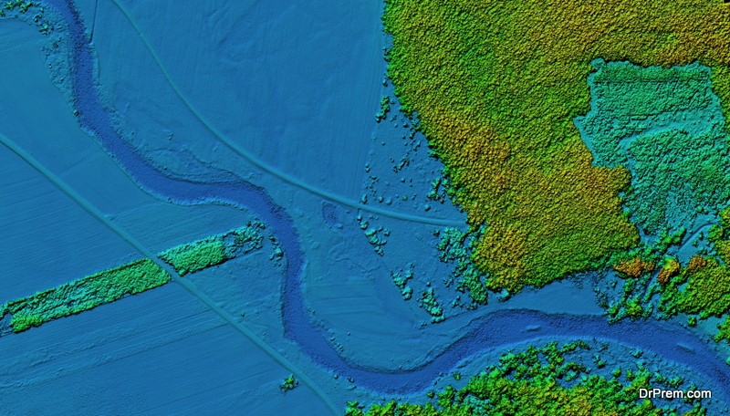 Aerial maps of rivers and meadows finds a wide usage at GIS