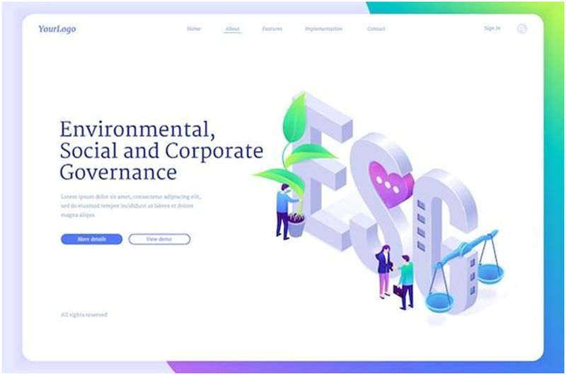 homepage template for an investor relations ESG website