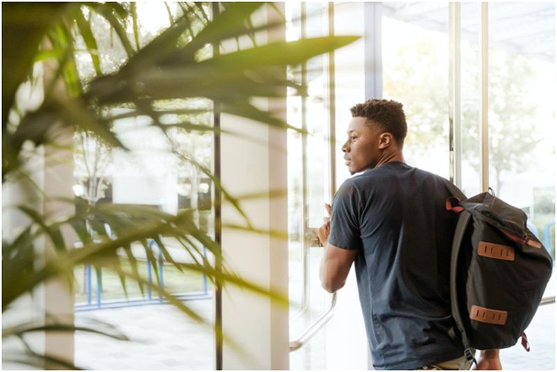 student in the college premises