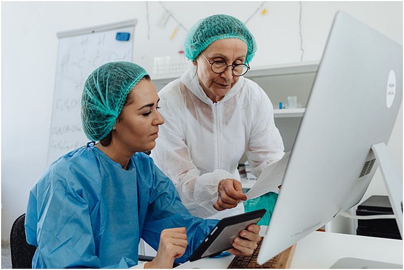 people working in the Laboratory